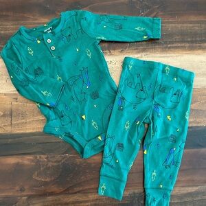 Carter's Teal Baby Bodysuit and Leggings Set